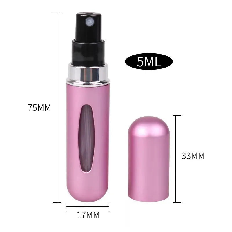 Portable Travel 5ml Bottom Charge Perfume Refillable Bottle Liquid Container For Cosmetics Spray Bottling Dispenser Press Head