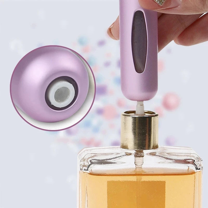 Portable Travel 5ml Bottom Charge Perfume Refillable Bottle Liquid Container For Cosmetics Spray Bottling Dispenser Press Head